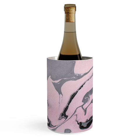 Marta Barragan Camarasa Pink and black marbling paper Wine Chiller