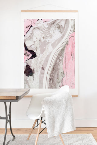 Marta Barragan Camarasa Pink and gray marble Art Print And Hanger