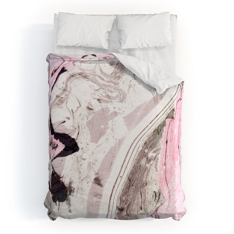 Marta Barragan Camarasa Pink and gray marble Duvet Cover