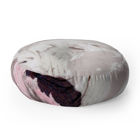 Marta Barragan Camarasa Pink and gray marble Floor Pillow Round