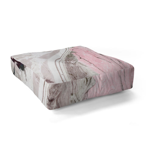 Marta Barragan Camarasa Pink and gray marble Floor Pillow Square