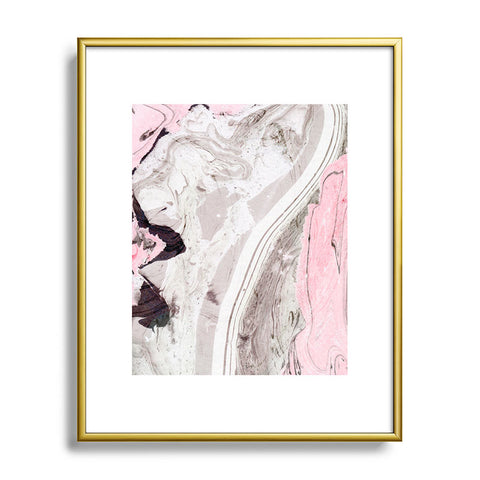 Marta Barragan Camarasa Pink and gray marble Metal Framed Art Print