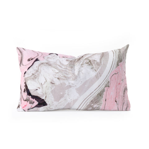 Marta Barragan Camarasa Pink and gray marble Oblong Throw Pillow