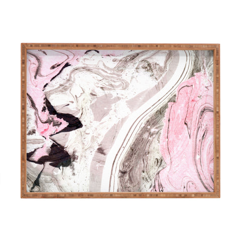 Marta Barragan Camarasa Pink and gray marble Rectangular Tray