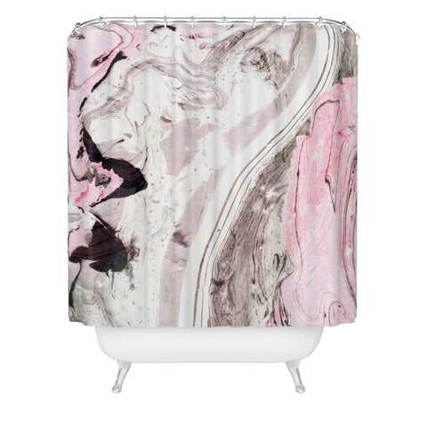 Marta Barragan Camarasa Pink and gray marble Shower Curtain