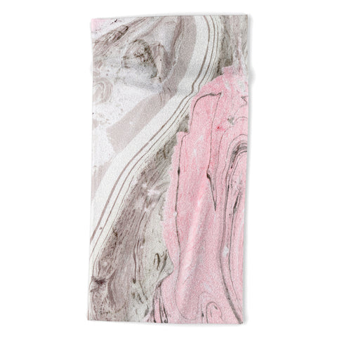 Marta Barragan Camarasa Pink and gray marble Beach Towel