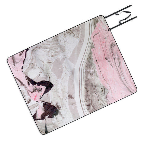 Marta Barragan Camarasa Pink and gray marble Picnic Blanket