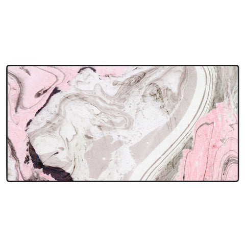 Marta Barragan Camarasa Pink and gray marble Desk Mat