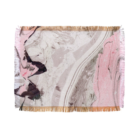 Marta Barragan Camarasa Pink and gray marble Throw Blanket