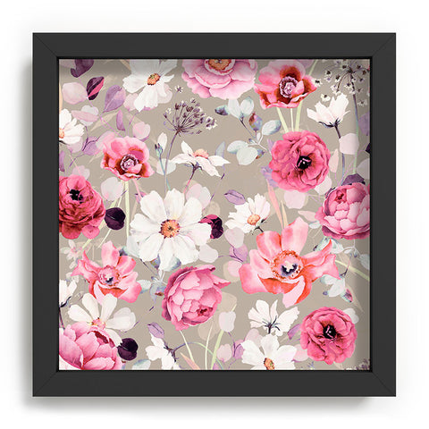 Marta Barragan Camarasa Pink and white flower garden Recessed Framing Square