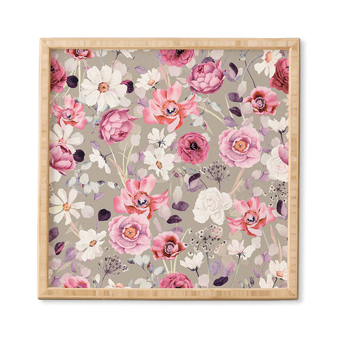 Marta Barragan Camarasa Pink and white flower garden Framed Wall Art