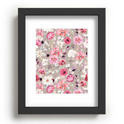 Marta Barragan Camarasa Pink and white flower garden Recessed Framing Rectangle