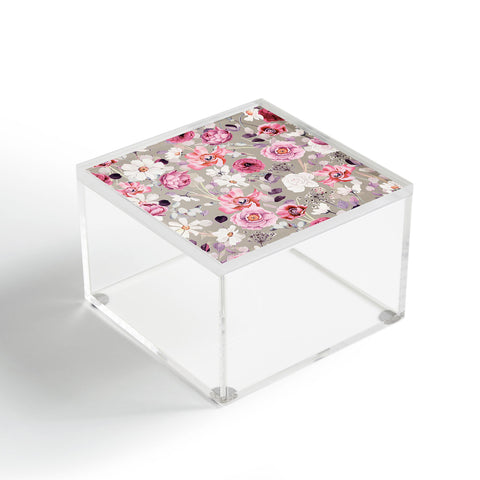 Marta Barragan Camarasa Pink and white flower garden Acrylic Box