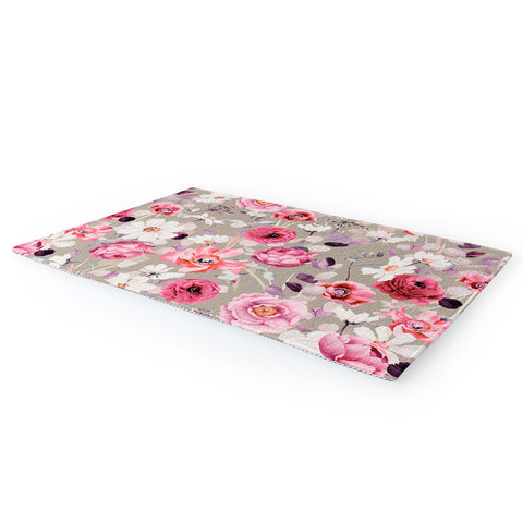Marta Barragan Camarasa Pink and white flower garden Area Rug