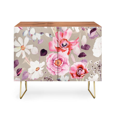 Marta Barragan Camarasa Pink and white flower garden Credenza