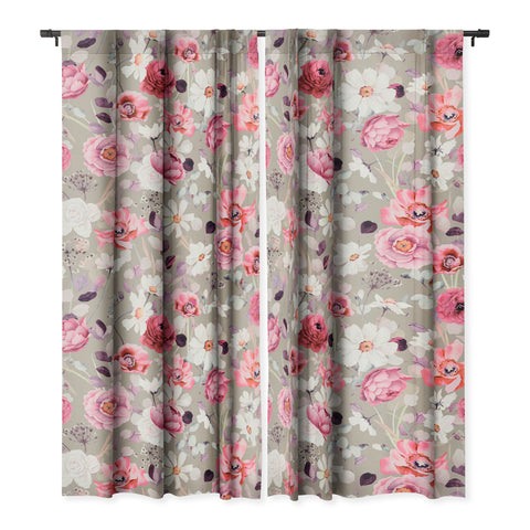 Marta Barragan Camarasa Pink and white flower garden Blackout Non Repeat