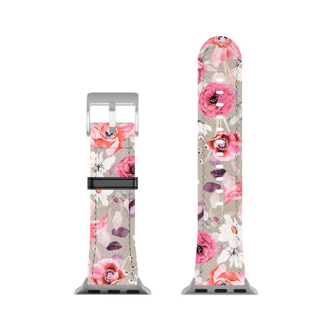 Marta Barragan Camarasa Pink and white flower garden Apple Watch Band