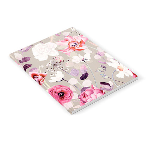 Marta Barragan Camarasa Pink and white flower garden Notebook