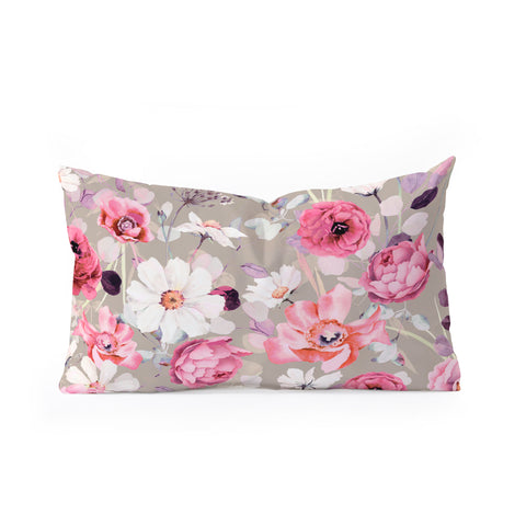 Marta Barragan Camarasa Pink and white flower garden Oblong Throw Pillow