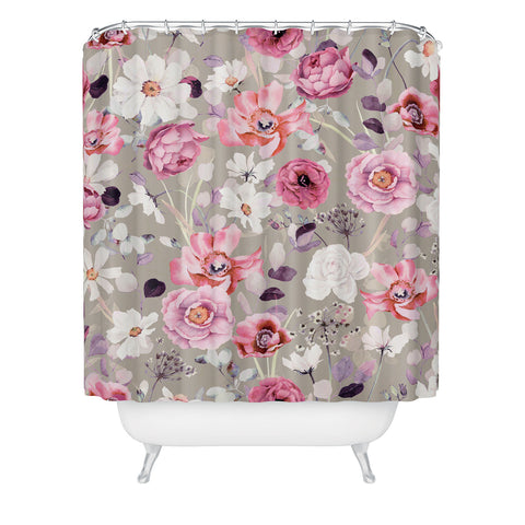 Marta Barragan Camarasa Pink and white flower garden Shower Curtain