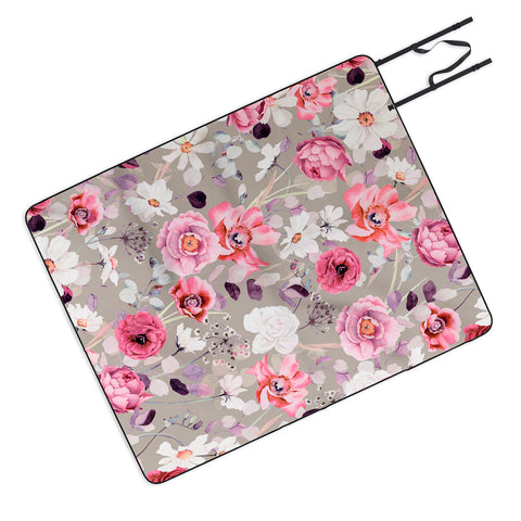 Marta Barragan Camarasa Pink and white flower garden Picnic Blanket