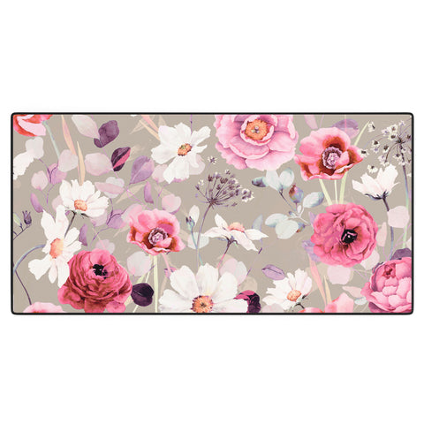 Marta Barragan Camarasa Pink and white flower garden Desk Mat