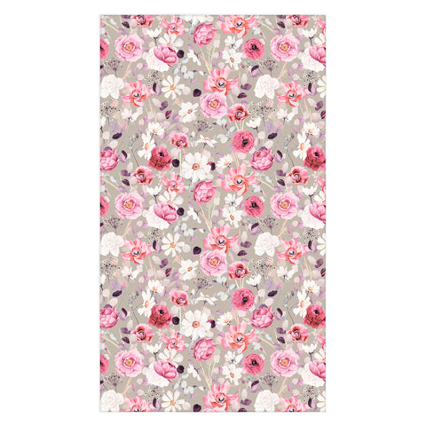 Marta Barragan Camarasa Pink and white flower garden Tablecloth