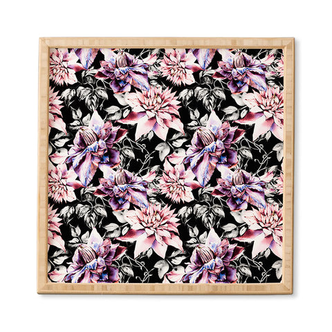 Marta Barragan Camarasa Pink bloom in the dark Framed Wall Art