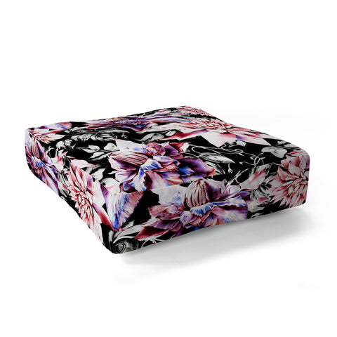 Marta Barragan Camarasa Pink bloom in the dark Floor Pillow Square