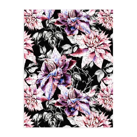 Marta Barragan Camarasa Pink bloom in the dark Puzzle