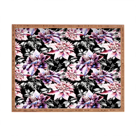 Marta Barragan Camarasa Pink bloom in the dark Rectangular Tray