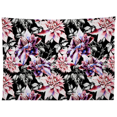 Marta Barragan Camarasa Pink bloom in the dark Tapestry