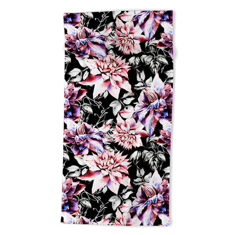 Marta Barragan Camarasa Pink bloom in the dark Beach Towel
