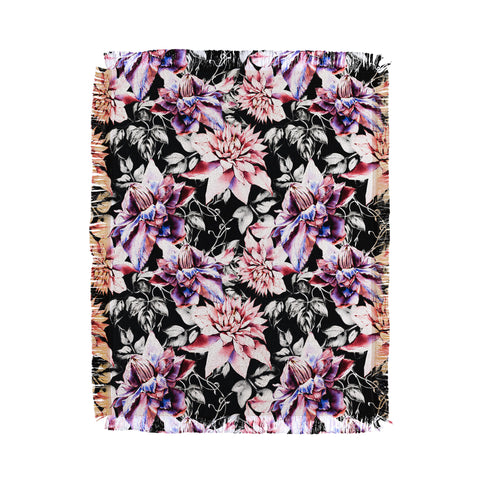 Marta Barragan Camarasa Pink bloom in the dark Throw Blanket