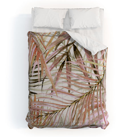 Marta Barragan Camarasa Pink leaf Comforter