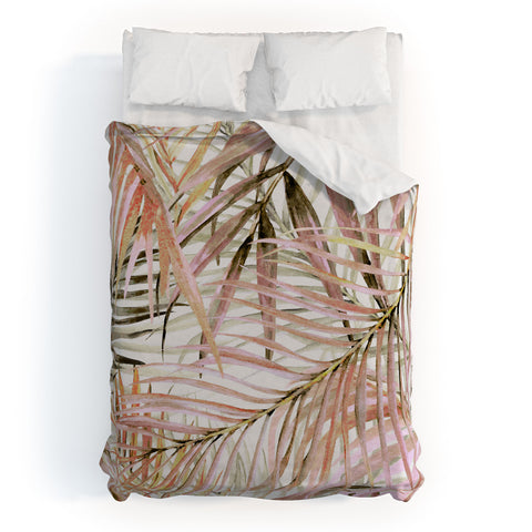 Marta Barragan Camarasa Pink leaf Duvet Cover