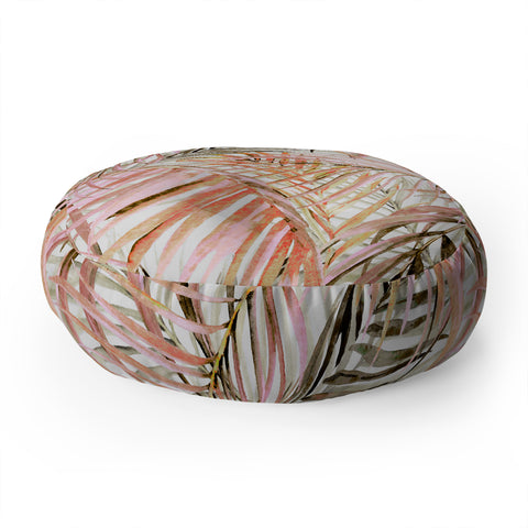 Marta Barragan Camarasa Pink leaf Floor Pillow Round