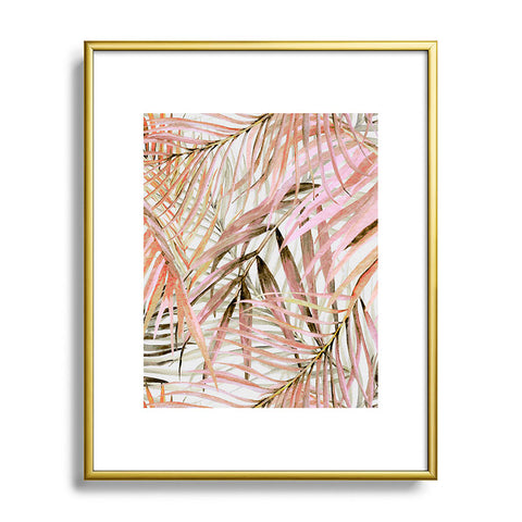 Marta Barragan Camarasa Pink leaf Metal Framed Art Print