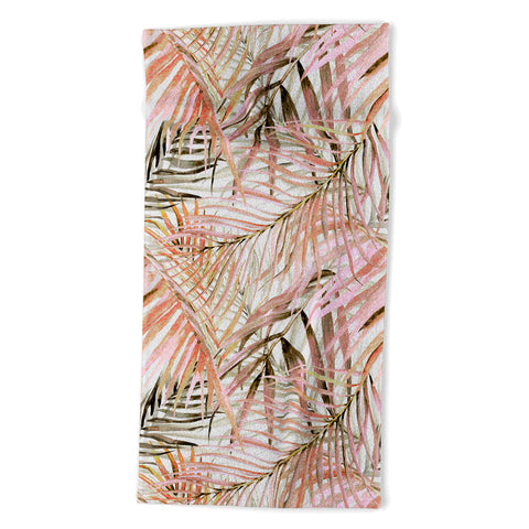 Marta Barragan Camarasa Pink leaf Beach Towel
