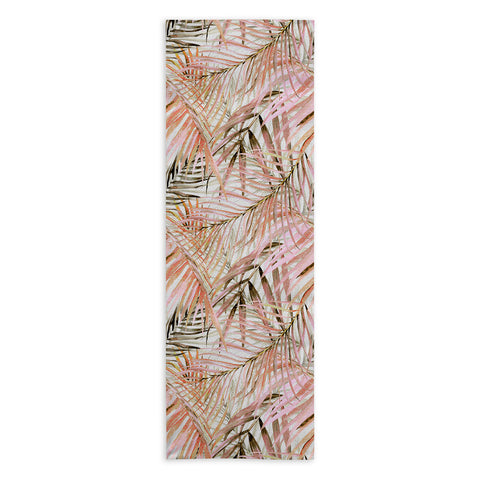 Marta Barragan Camarasa Pink leaf Yoga Towel