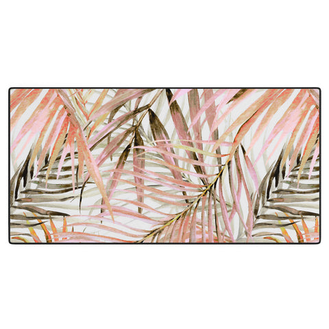 Marta Barragan Camarasa Pink leaf Desk Mat