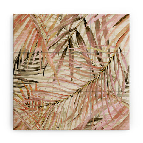 Marta Barragan Camarasa Pink leaf Wood Wall Mural