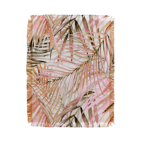 Marta Barragan Camarasa Pink leaf Throw Blanket