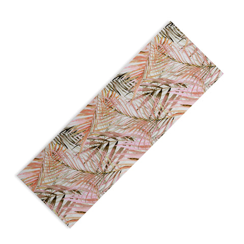 Marta Barragan Camarasa Pink leaf Yoga Mat