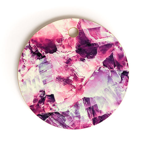 Marta Barragan Camarasa Pink mineral texture detail Cutting Board Round