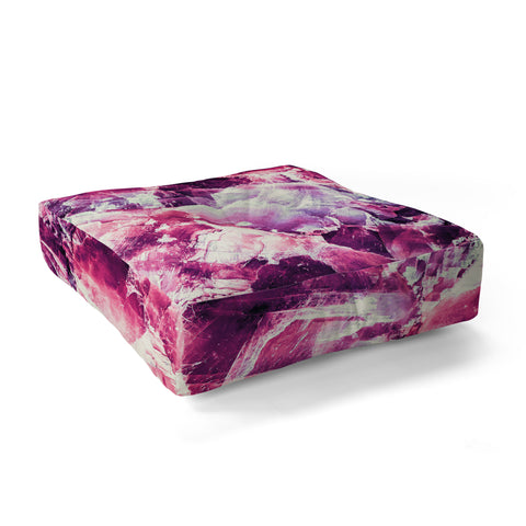 Marta Barragan Camarasa Pink mineral texture detail Floor Pillow Square