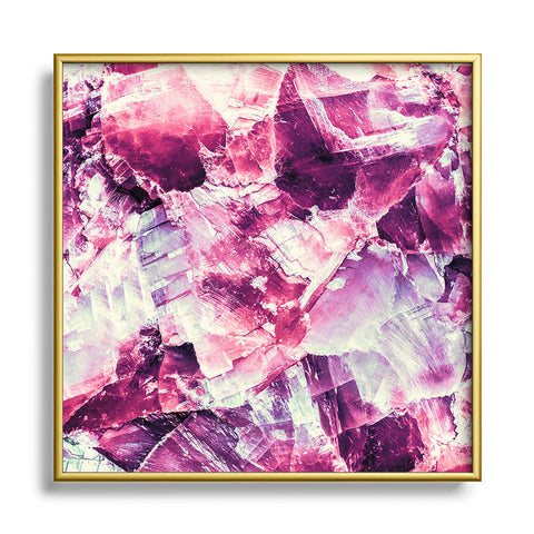 Marta Barragan Camarasa Pink mineral texture detail Square Metal Framed Art Print
