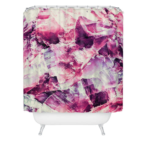 Marta Barragan Camarasa Pink mineral texture detail Shower Curtain