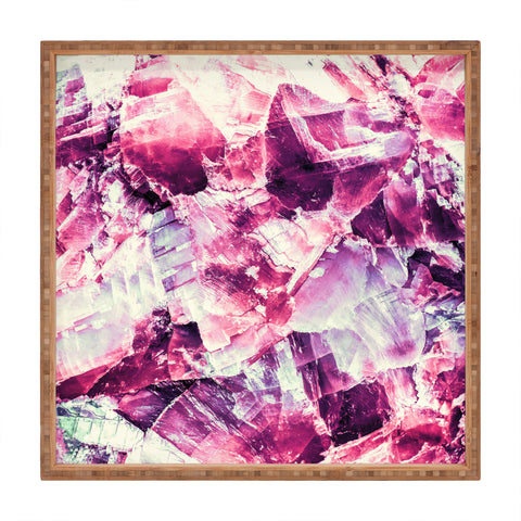 Marta Barragan Camarasa Pink mineral texture detail Square Tray