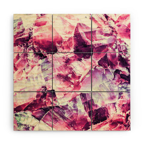 Marta Barragan Camarasa Pink mineral texture detail Wood Wall Mural